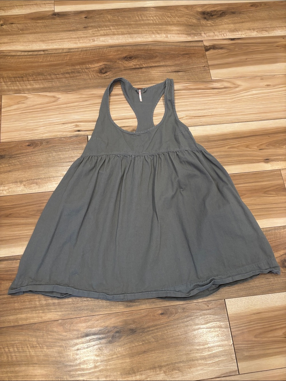 Free People Gray Racerback Babydoll Tank